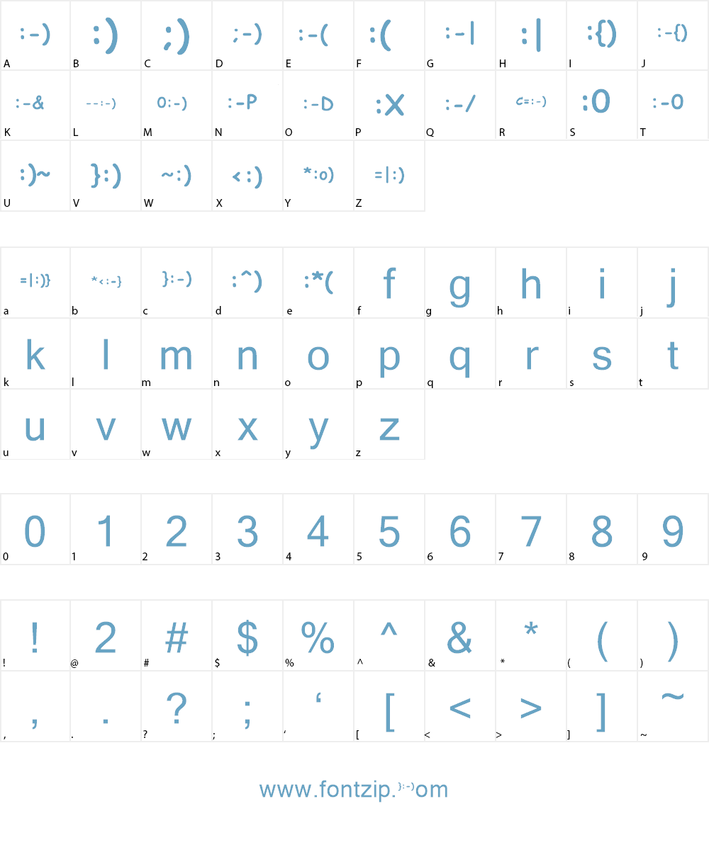 KR Deb's Emoticons Font Character